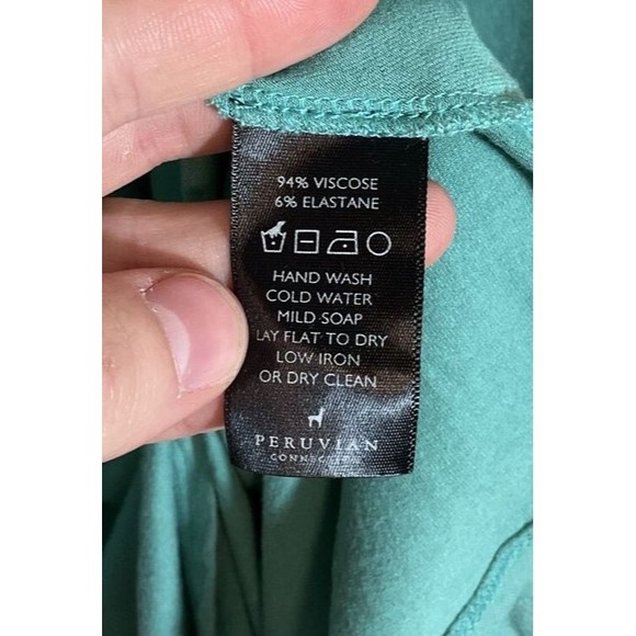 Peruvian Connection Women’s M Green Shirt Dress Stretch Basic Fashion Cozy Boho - Picture 4 of 6